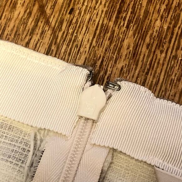 J. Crew Cream and Taupe Zebra Animal Print Paint Brush Stripe Skirt Size 2 - Picture 7 of 9